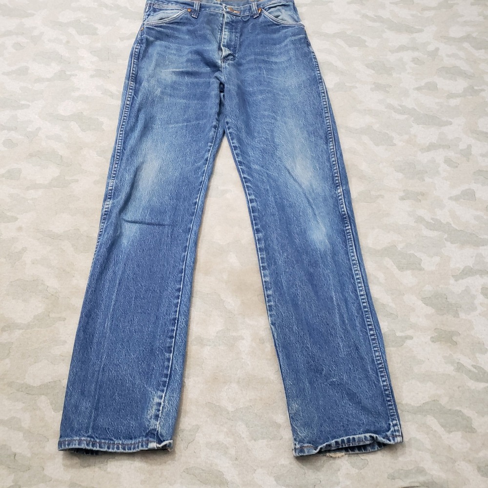 Vintage Wrangler Jeans Mens 32x34 Blue Straight Leg Denim Medium Wash Cowboy Cut